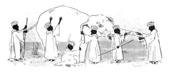  The fable of the blind men and the elephant: Each perceives only one part, on which he bases his (incorrect) conception of the whole animal. By contrast, one team's understanding of a domain concept may be entirely correct for that team's work, yet still inadequate to represent that concept for the business as a whole. 